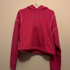 Adidas Women's Cropped Pink Hoodie